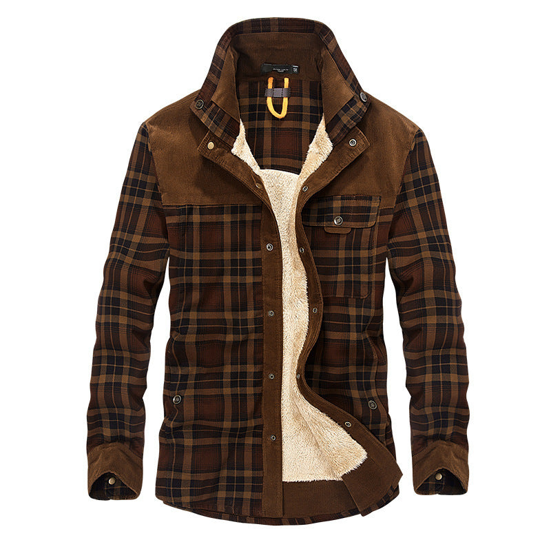 Retro-Classic Men's Fleece-Lined Plaid Jacket – Ultimate Winter Style & Warmth