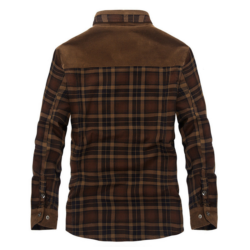 Retro-Classic Men's Fleece-Lined Plaid Jacket – Ultimate Winter Style & Warmth