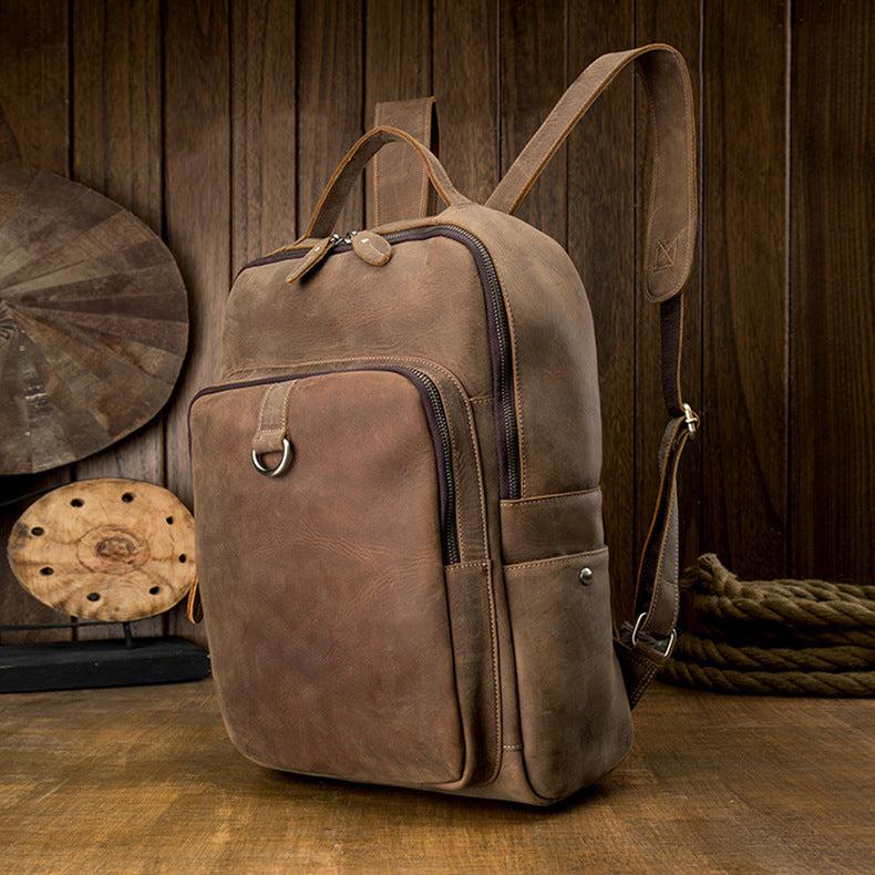 Vintage Leather Backpack - Effortless Style Meets Functionality