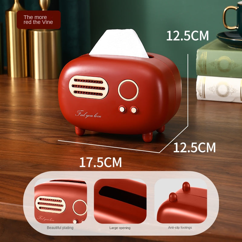 Paper towel box ABS light luxury retro style gift for living room, high-end home drawer paper towel box