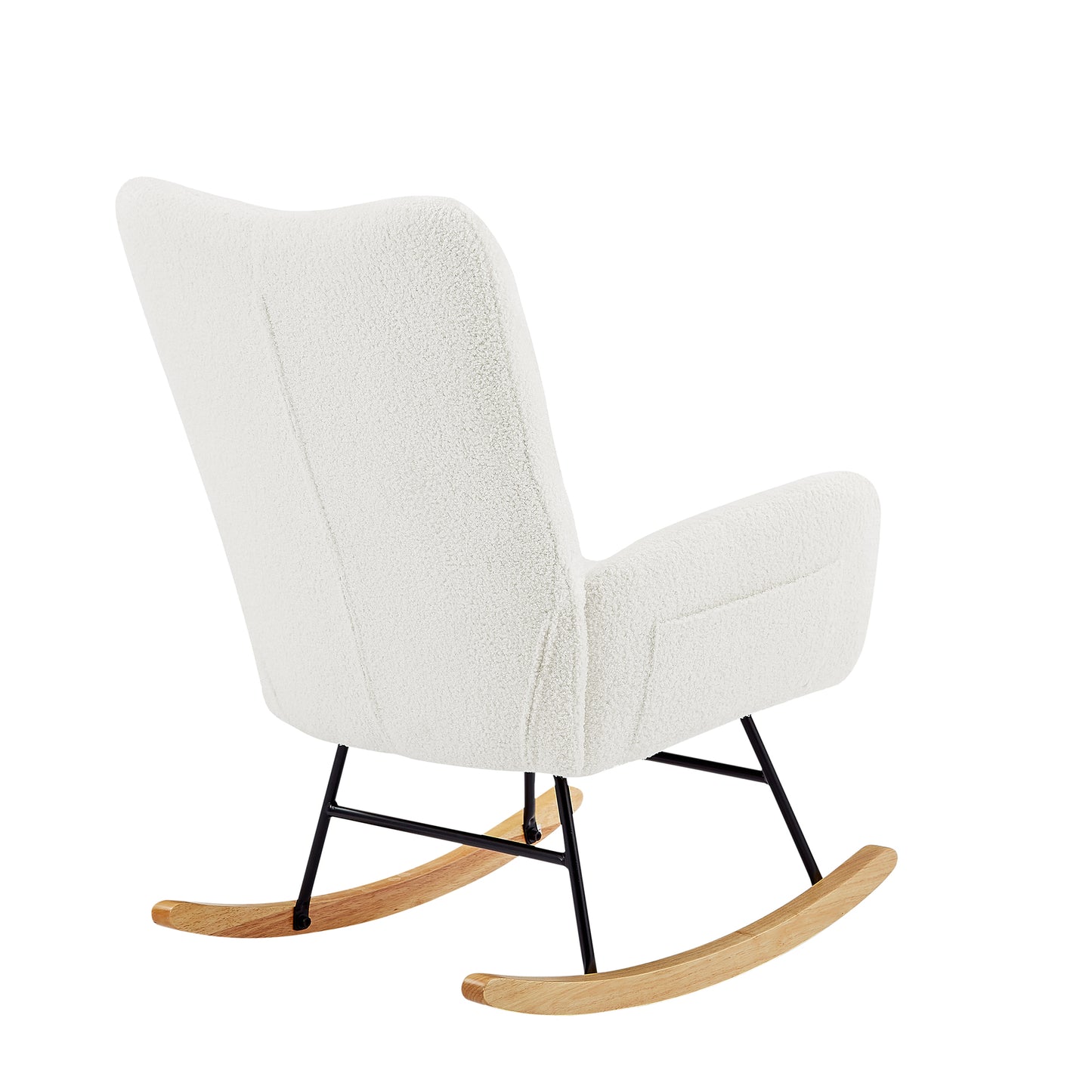 off white teddy fabric rocking chair